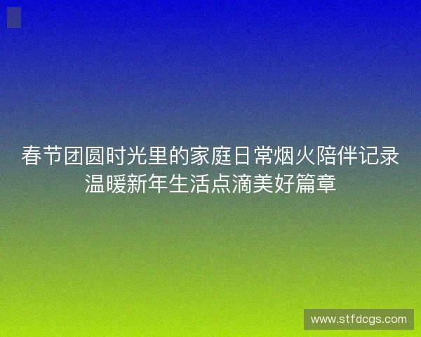 春节团圆时光里的家庭日常烟火陪伴记录温暖新年生活点滴美好篇章 春节团圆时光里的家庭日常烟火陪伴记录温暖新年生活点滴美好篇章